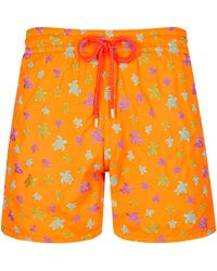Vilebrequin - Swim Trunks Embroidered Micro Ronde Des Tortues Rainbow - Lyst
