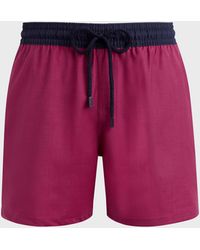 Vilebrequin - Ultrafine Wool Swim Shorts Super 120's - Swimwear - Magnus - Red - Size M - Lyst
