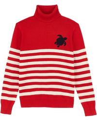 Vilebrequin - Striped Cotton And Cashmere Turtleneck Pullover Jacquard Tortue - Lyst