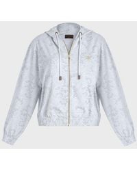 Vilebrequin - Viscose Zip-Up Hoodie Trompe-L'Ail Guipure Print - Lyst