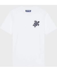Vilebrequin - Organic Cotton T-shirt Embroidered Turtle - Tee Shirt - Portisol - White - Size S - Lyst