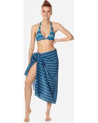 Vilebrequin Herringbones Turtles Pareo aus Baumwolle - Blau