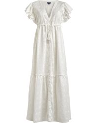 Vilebrequin - Long Cotton Dress Broderies Anglaises - Lyst