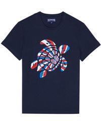 Vilebrequin - T-shirt en coton organique homme tortue tricolore brodée - thom - Lyst
