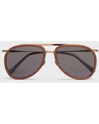 Vilebrequin - Mahoganywood Aviator Sunglasses - Lyst