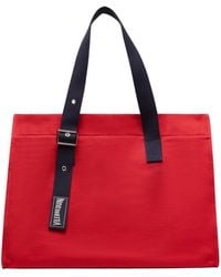 Vilebrequin - Große Einfarbige Strandtasche Aus Baumwolle - Lyst