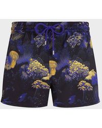 Vilebrequin - Short Stretch Swim Trunks Coral Reef - Swimwear - Manta - Black - Size S - Lyst