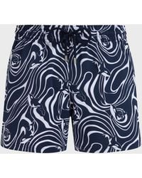 Vilebrequin - Stretch Short Swim Trunks Orcas - Swimwear - Monrise - Blue - Size S - Lyst