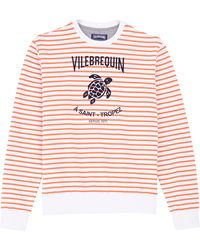 Vilebrequin - Gestreiftes Baumwoll-sweatshirt Mit Rundhalsausschnitt Für Herren - Lyst