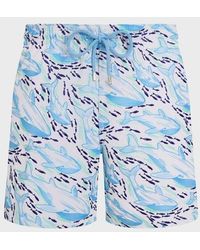 Vilebrequin - Embroidered Swim Shorts Whales Offset - Lyst