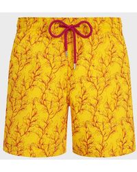 Vilebrequin - Embroidered Swim Trunks X-ray Seaweed - Limited Edition - Swimwear - Mistral - Yellow - Size L - Lyst