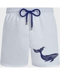 Vilebrequin - Swim Shorts Embroidered Whale - Swimwear - Motu - White - Size S - Lyst