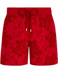 Vilebrequin - Flocked Swim Shorts Ultra-light And Packable Ribbons Turtle - Lyst