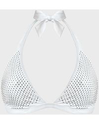 Vilebrequin - Halter Bikini Top Strass - Swimwear - Flecha - White - Size Xs - Lyst
