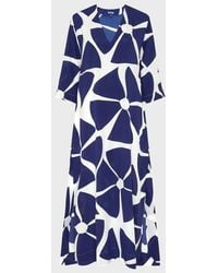 Vilebrequin - Long Silk Crepe De Chine Kaftan Big Flowers - Lyst