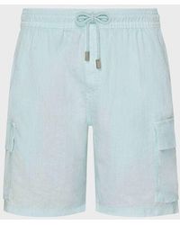 Vilebrequin - Linen Cargo Bermuda Shorts Natural Dye - Lyst