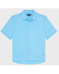 Vilebrequin - Mineral Dye Linen Bowling Shirt - Lyst