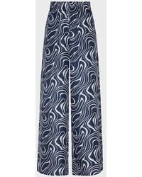 Vilebrequin - Wide-Leg Silk Pants Waves - Lyst