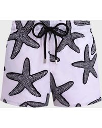Vilebrequin - Short Swim Trunks Starlettes - Swimwear - Manta - White - Size S - Lyst