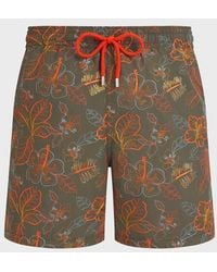 Vilebrequin - Embroidered Swim Shorts Island Flowers - Lyst