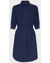 Vilebrequin - Linen Shirt Dress Solid - Dress - Ludovie - Blue - Size S - Lyst