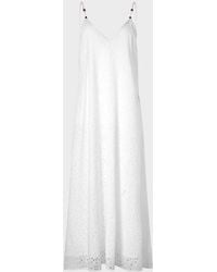Vilebrequin - Floral Broderie Anglaise V-back Maxi Dress - Cover-up - Lizze - White - Size Xs - Lyst