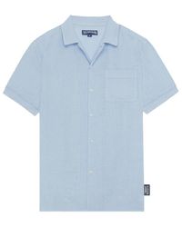 Vilebrequin - Camicia bowling uomo in lino tinta unita - x highsnobiety - camicia - charli - Lyst