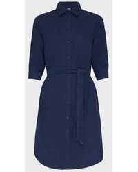 Vilebrequin - Linen Shirt Dress Solid - Dress - Ludovie - Blue - Size M - Lyst