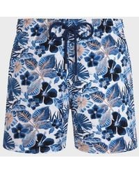 Vilebrequin - Stretch Short Swim Shorts Island Flowers - Lyst