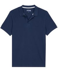 Vilebrequin - Polo En Piqué De Coton Organique Homme Uni - Palatin - Bleu - Taille M - Lyst