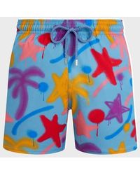 Vilebrequin - Stretch Short Swim Shorts Spray Paint - Lyst