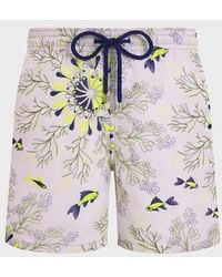 Vilebrequin - Embroidered Swim Shorts Coral Mandala - Lyst