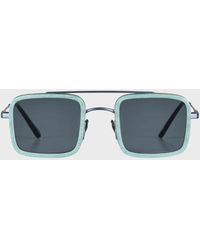 Vilebrequin - White Tulipwood Sonnenbrille Für Damen Und Herren - Vbq X Shelter - Sonnenbrille - Valentin - Blau - Größe OSFA - Lyst