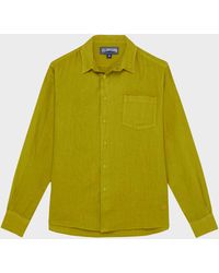 Vilebrequin - Einfarbiges Hemd Aus Leinen Für Herren - Hemd - Caroubis - Grün - Größe S - Lyst