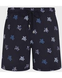 Vilebrequin - Embroidered Swim Shorts Micro Tortues Diagonales - Lyst