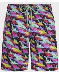 Vilebrequin - Long Stretch Swim Shorts Whales Offset - Lyst
