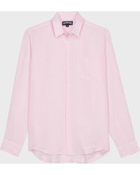 Vilebrequin - Einfarbiges Hemd Aus Leinen Für Herren - Hemd - Caroubis - Rosa - Größe S - Lyst