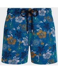 Vilebrequin - Swim Trunks Embroidered Tropical Turtles - Lyst