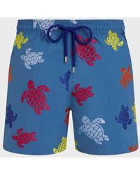 Vilebrequin - Embroidered Swim Trunks Ronde Des Tortues - Limited Edition - Swimwear - Mistral - Blue - Size M - Lyst