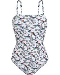 Vilebrequin - Crossed Back Straps One-piece Swimsuit Rainbow Birds - Lyst