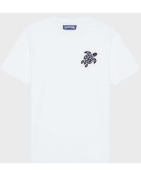 Vilebrequin - Organic Cotton T-shirt Embroidered Turtle - Tee Shirt - Portisol - White - Size S - Lyst