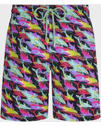 Vilebrequin - Long Stretch Swim Shorts Whales Offset - Lyst