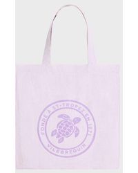Vilebrequin - Linen Mineral Dye Tote Bag Tortue - Lyst