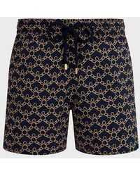 Vilebrequin - Stretch Short Swim Shorts Turtles Chain - Lyst