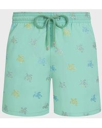Vilebrequin - Embroidered Swim Shorts Micro Tortues Diagonales - Lyst