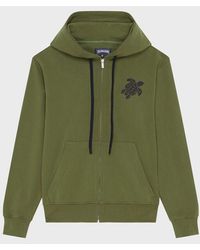 Vilebrequin - Cotton Full Zip Hoodie Big Turtle Embroidery - Lyst