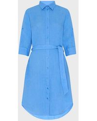 Vilebrequin - Linen Shirt Dress Solid - Dress - Ludovie - Blue - Size L - Lyst
