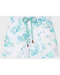 Vilebrequin - Embroidered Stretch Swim Trunks Coral Reef - Limited Edition - Shorty - Fiona - White - Size Xs - Lyst