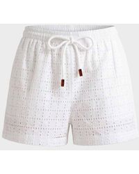 Vilebrequin - Geometric Broderie Anglaise Shorts - Shorty - Faiza - White - Size Xs - Lyst