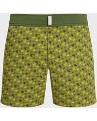 Vilebrequin - Kurze Micro Ronde Des Tortues Stretch-badeshorts Mit Flachem Bund Für Herren - Bademode - ise - Grün - Größe S - Lyst